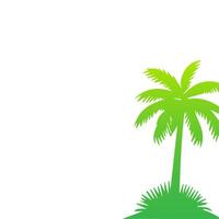 Green palm tree isolated on white background. Palm silhouette vector