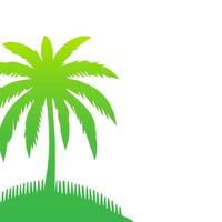 Green palm tree isolated on white background. Palm silhouette vector