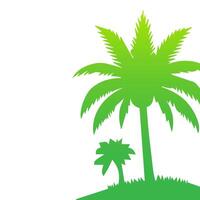 Green palm tree isolated on white background. Palm silhouette vector