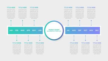 Yearly Timeline Circle Infographic Design Template with 12 Periods vector