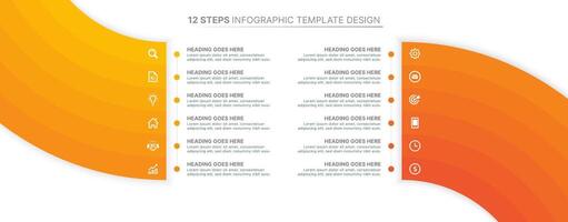 Modern Infographic Design Template with Twelve Options vector