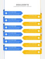 Dos and Donts Comparison Modern Infographic Design Template vector