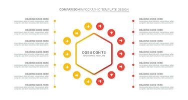 Modern Comparison Infographic Design Template with 14 Options vector