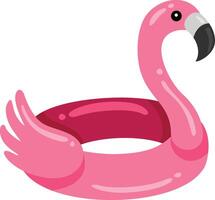 Pink flamingo inflatable pool float vector