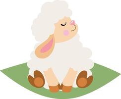 Friendly lamb sheep sitting vector