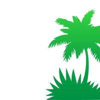 Green palm tree isolated on white background. Palm silhouette vector