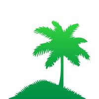 Green palm tree isolated on white background. Palm silhouette vector