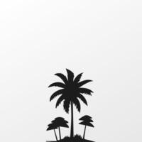 Black palm tree isolated on white background. Palm silhouette vector