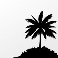 Black palm tree isolated on white background. Palm silhouette vector