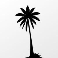 Black palm tree isolated on white background. Palm silhouette vector