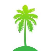 Green palm tree isolated on white background. Palm silhouette vector