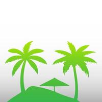 Green palm tree isolated on white background. Palm silhouette vector