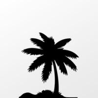 Black palm tree isolated on white background. Palm silhouette vector