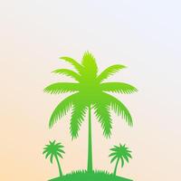 Green palm tree isolated on white background. Palm silhouette vector
