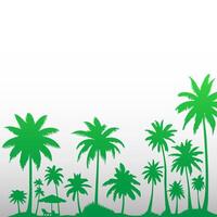 Green palm tree isolated on white background. Palm silhouette vector