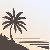 Black palm tree isolated on white background. Palm silhouette vector