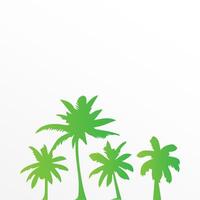 Green palm tree isolated on white background. Palm silhouette vector