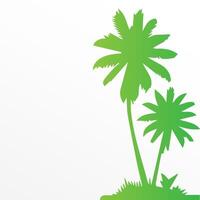 Green palm tree isolated on white background. Palm silhouette vector