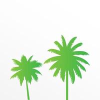 Green palm tree isolated on white background. Palm silhouette vector