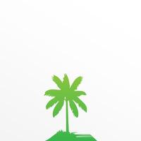 Green palm tree isolated on white background. Palm silhouette vector