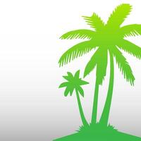 Green palm tree isolated on white background. Palm silhouette vector