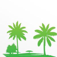 Green palm tree isolated on white background. Palm silhouette vector