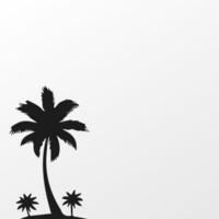 Black palm tree isolated on white background. Palm silhouette vector