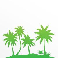 Green palm tree isolated on white background. Palm silhouette vector