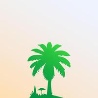 Green palm tree isolated on white background. Palm silhouette vector
