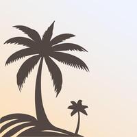 Black palm tree isolated on white background. Palm silhouette vector