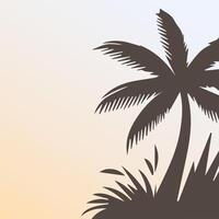 Black palm tree isolated on white background. Palm silhouette vector