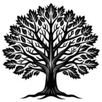 illustration of oak tree, banyan tree, maple tree, suatable for logo and etc vector