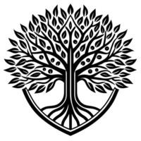 illustration of oak tree, banyan tree, maple tree, suatable for logo and etc vector