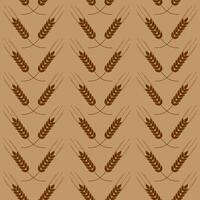 Seamless brown pattern with wheat ears vector