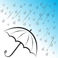 Rain and umbrella protection vector