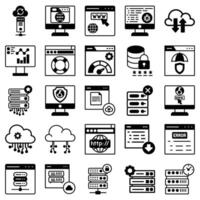 Web Hosting icon pack set vector