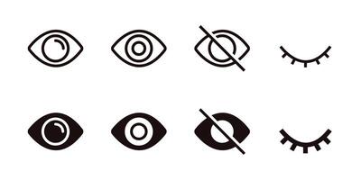 Set of eye visible view icons design see and unsee symbol vector