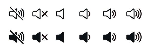 Full set of volume sound icon collections audio speaker elements symbol design vector
