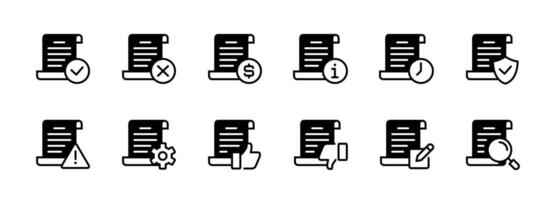 document contract approval status icon full process file application signs design for finance business office, terms, and policy agreement, and contract steps vector