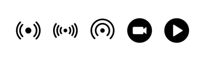 live streaming icon set design vector