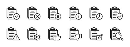 Document contract approval status icon outline style paper agreement process design for finance request, terms policy agreement, of any business application vector