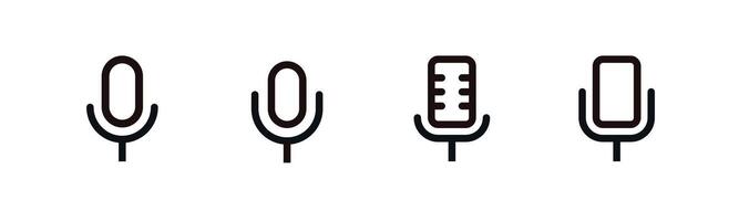 Microphone mic icons flat modern voice call symbols set design vector