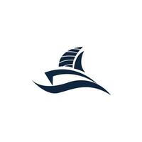 a logo for a boat with a sail on it vector