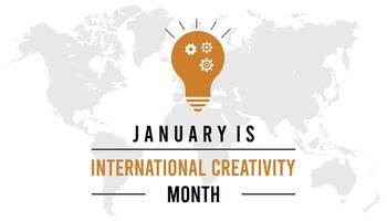 illustration on the theme of International Creativity Month observed each year during January.banner, Holiday, poster, card and background vector