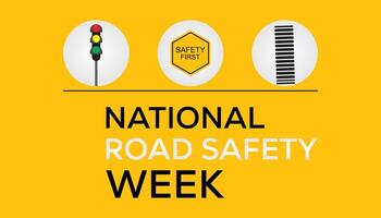 illustration on the theme of National Road safety week observed each year during January.banner, Holiday, poster, card and background vector