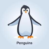 Penguin cartoon icon. Illustration for web and mobile. vector