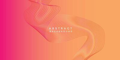 Abstract orange, pink, yellow digital future technology geometric flowing line background. Red, orange, purple gradient smooth wave lines web banner background for cover, flyer, header, website vector