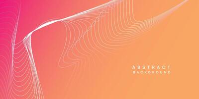 Abstract orange, pink, yellow digital future technology geometric flowing line background. Red, orange, purple gradient smooth wave lines web banner background for cover, flyer, header, website vector