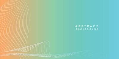 Abstract orange-sky blue digital future technology geometric flowing line background. Teal, Ocean, red gradient smooth wave lines web banner background for cover, flyer, header, poster, website vector