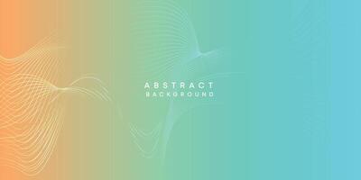 Abstract orange-sky blue digital future technology geometric flowing line background. Teal, Ocean, red gradient smooth wave lines web banner background for cover, flyer, header, poster, website vector